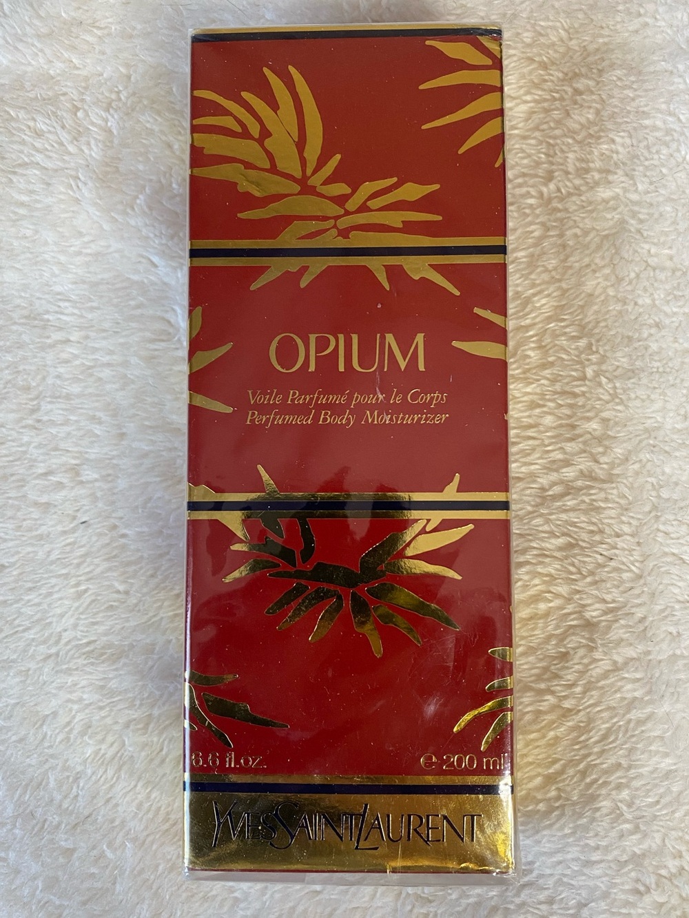 Vintage Yves Saint Laurent Opium Perfumed Body Moisturizer - Red & Gold YSL Rare